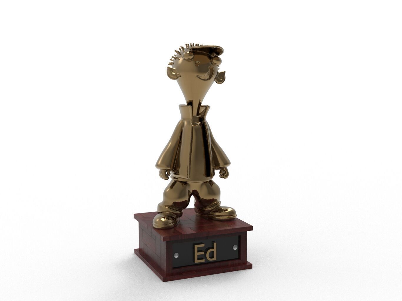 Ed Cartoon Figure Low-poly 3D model_1
