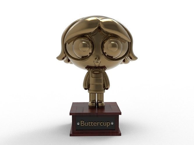 Buttercup Cartoon Figure Low-poly 3D model