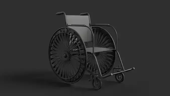 Realistic Wheelchair 3D model