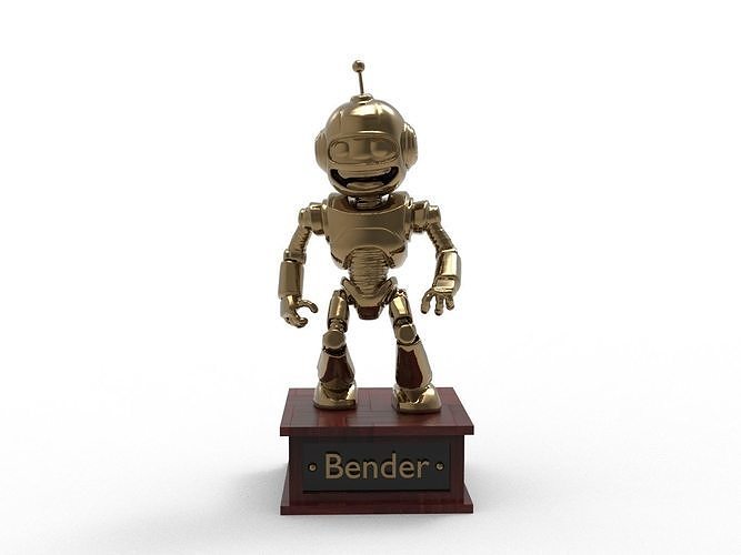 Bender Cartoon Figure Low-poly 3D model