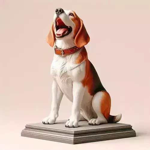 991 Color 3D Model of a Laughing Beagle Dog  pug  beagle