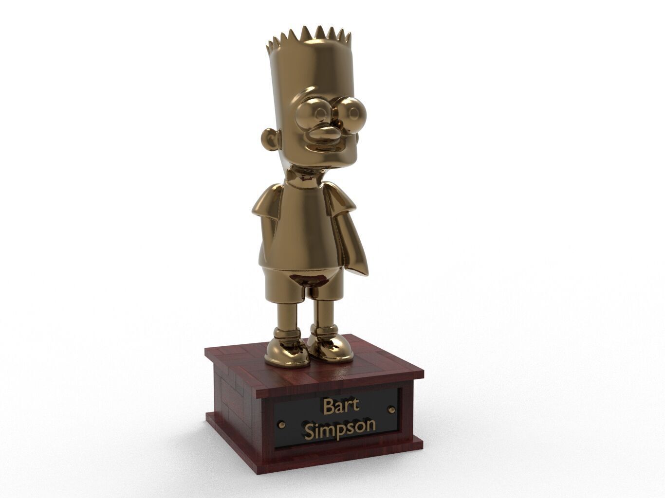 Bart Simpson Cartoon Figure Low-poly 3D model_1