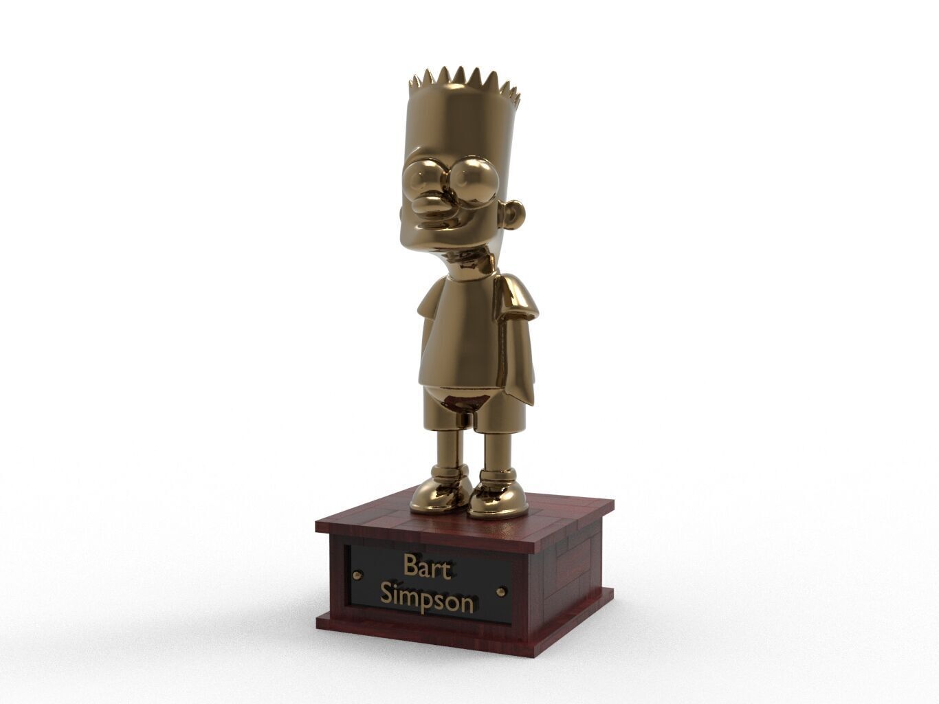 Bart Simpson Cartoon Figure Low-poly 3D model_2