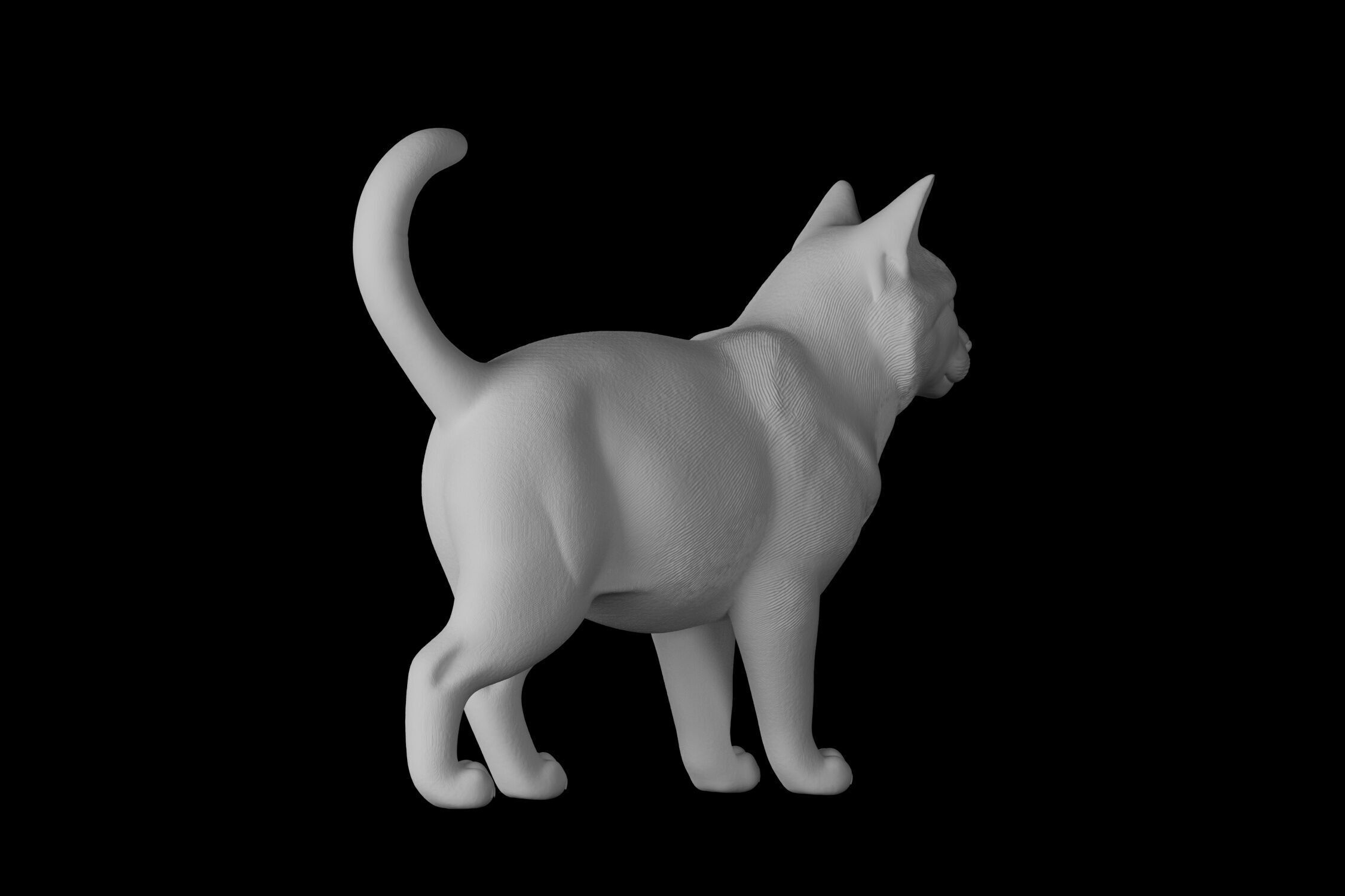 Cat in walking pose 3D Print model 3D print model 3D print model_1