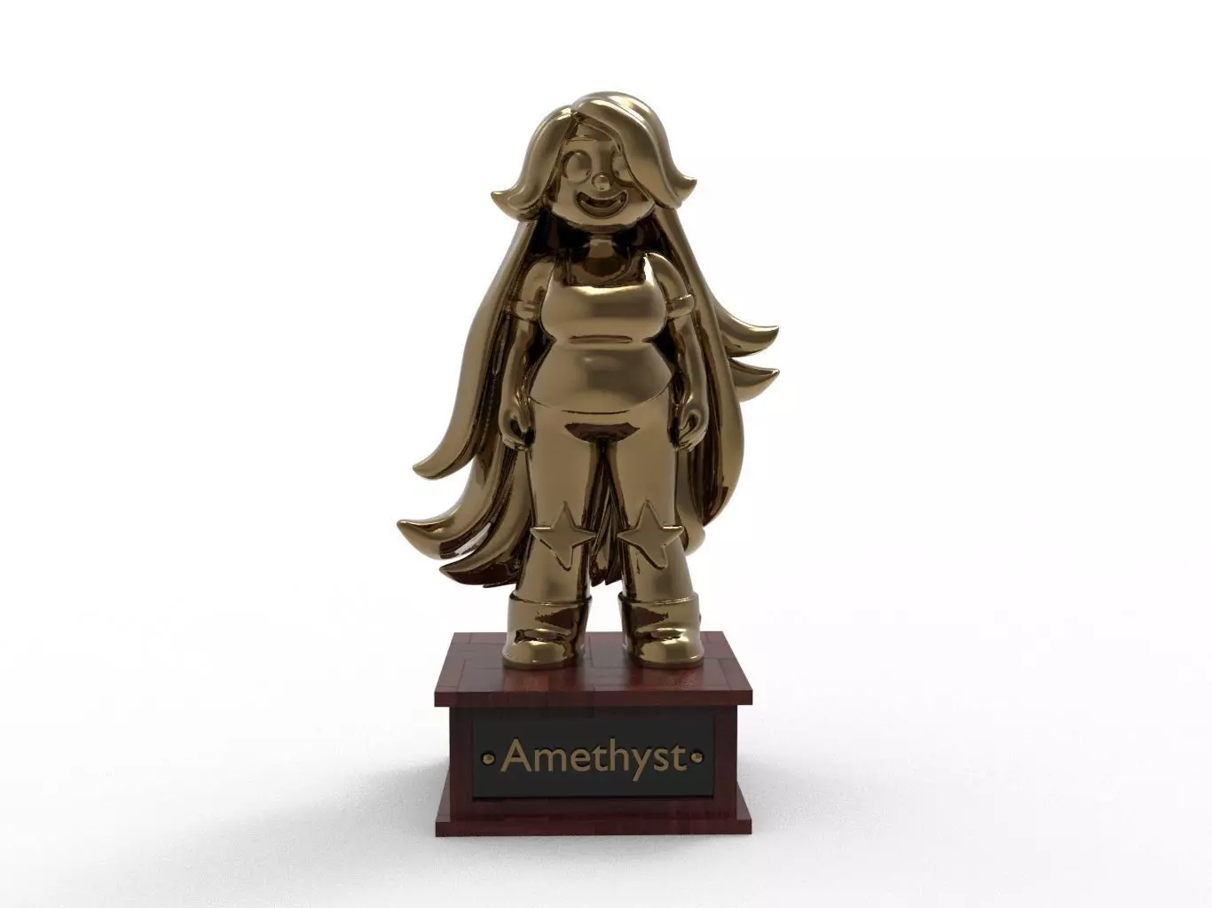 Amethyst Cartoon Figure Low-poly 3D model_0