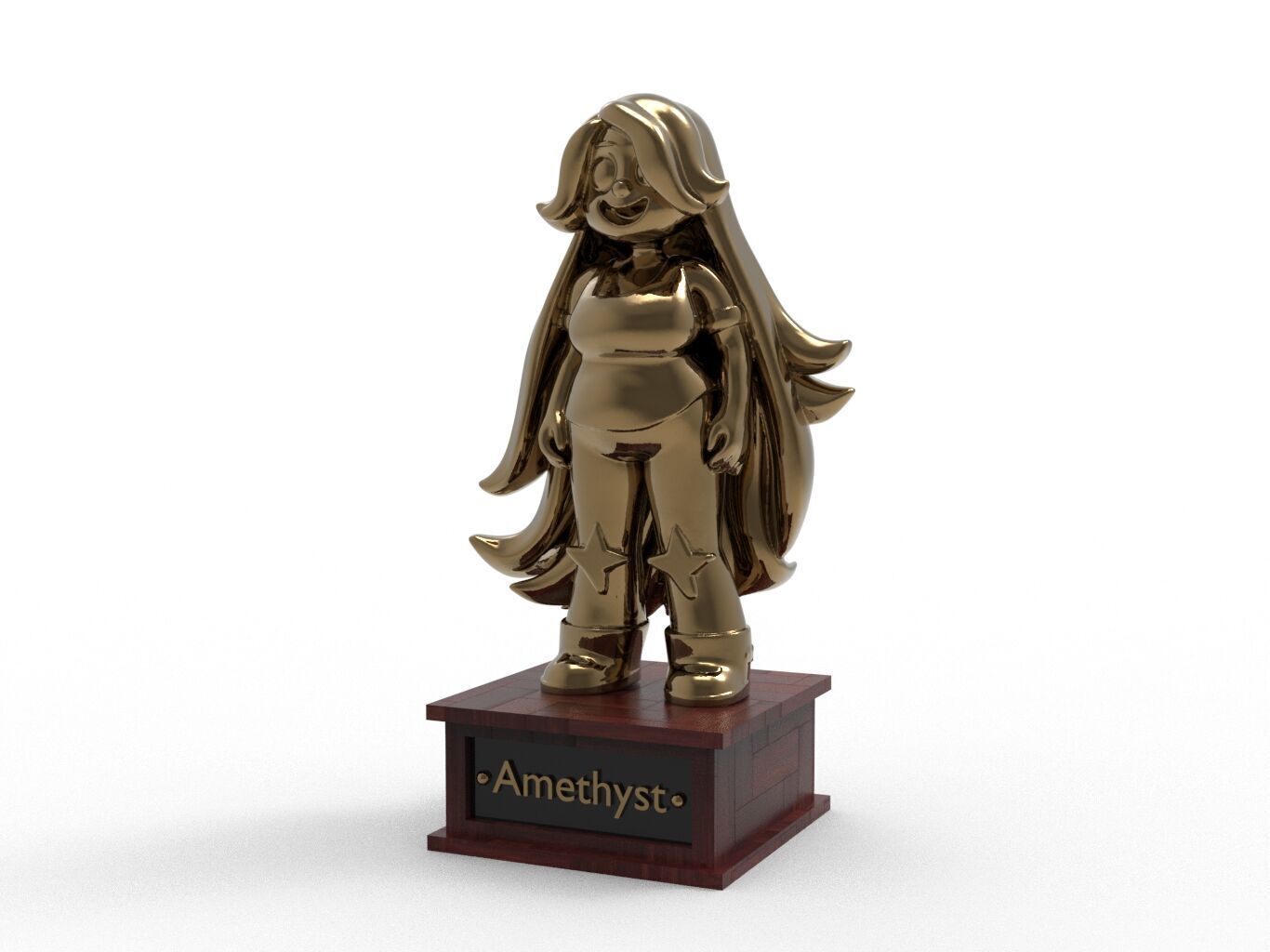 Amethyst Cartoon Figure Low-poly 3D model_2