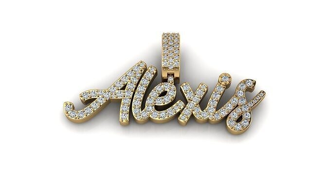 Custom Name Pendant with Bail - Alexis 3D print model
