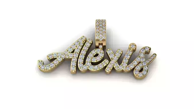 Custom Name Pendant with Bail - Alexis