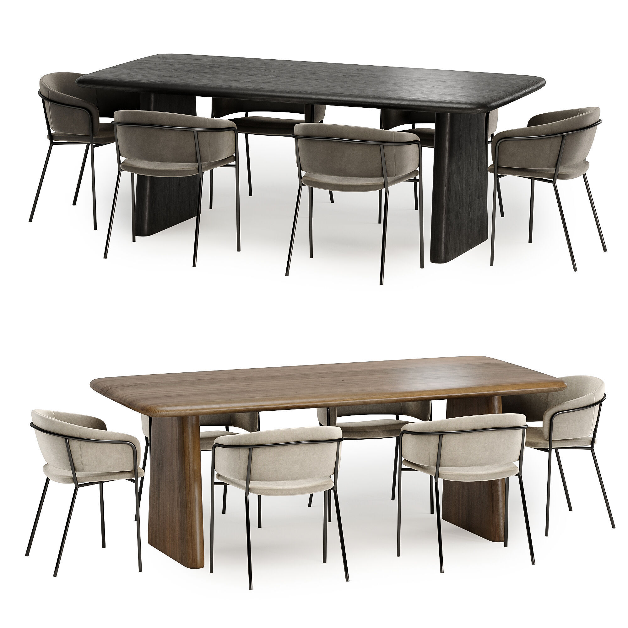 konnie chair with daymone table 3D model_2