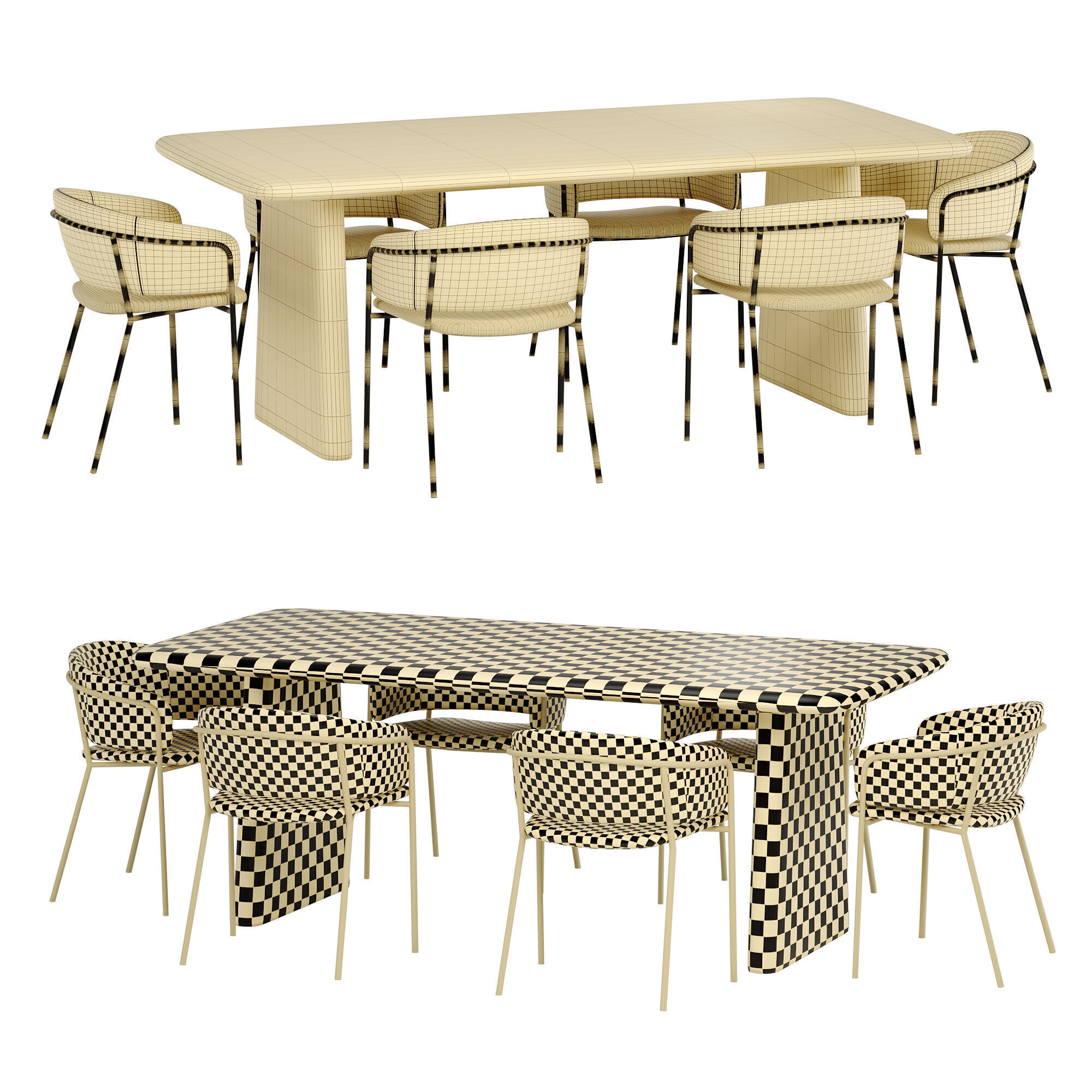 konnie chair with daymone table 3D model_5