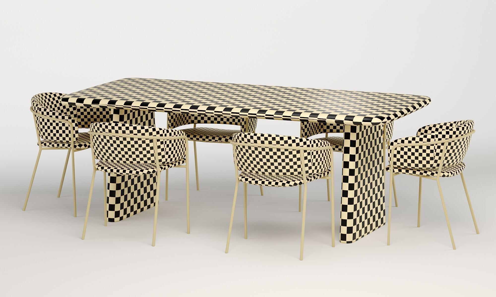konnie chair with daymone table 3D model_6