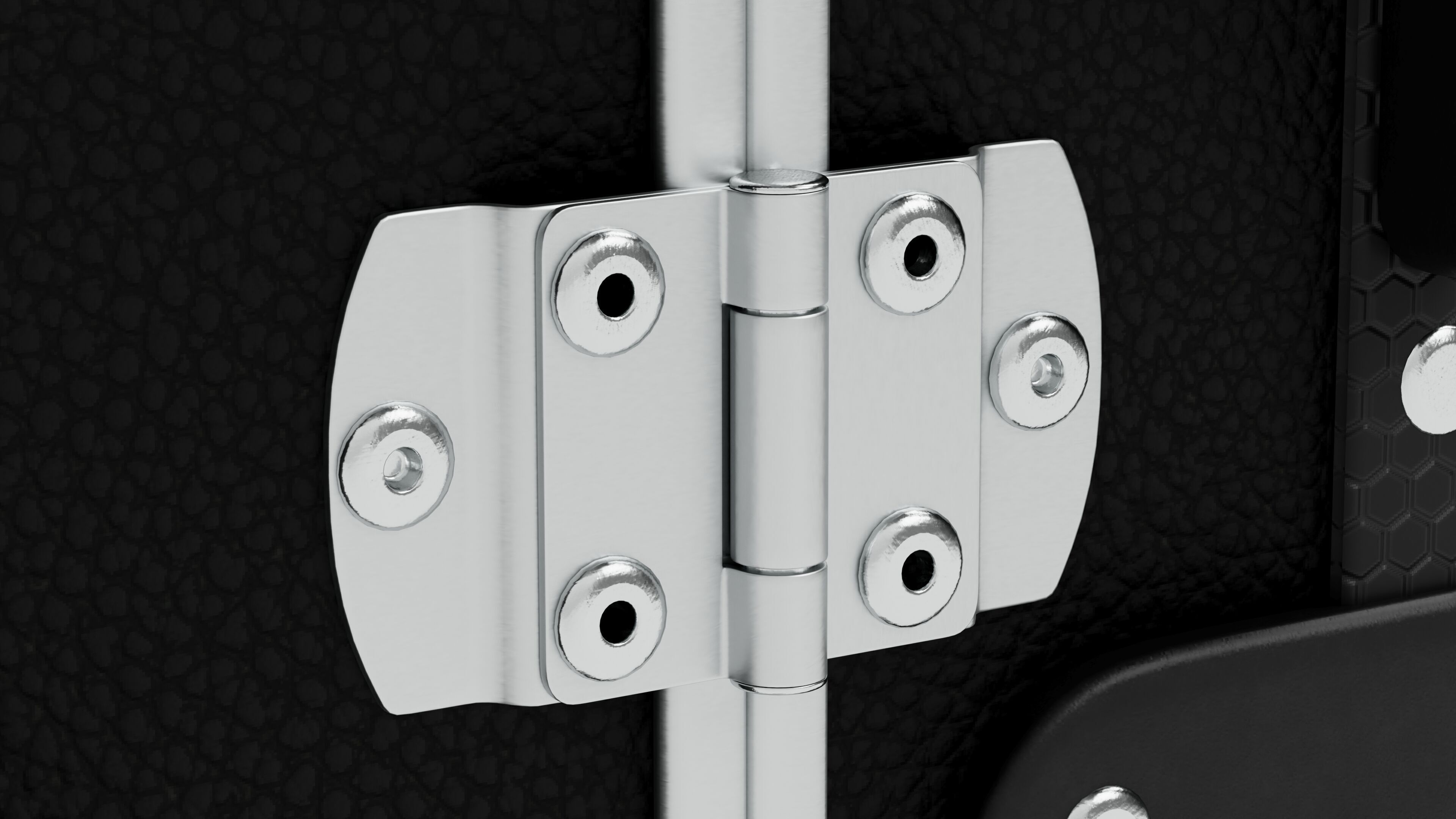 Travel Trolley  Black Plastic and Smooth Leather  PBR 3D Model Low-poly 3D model_6