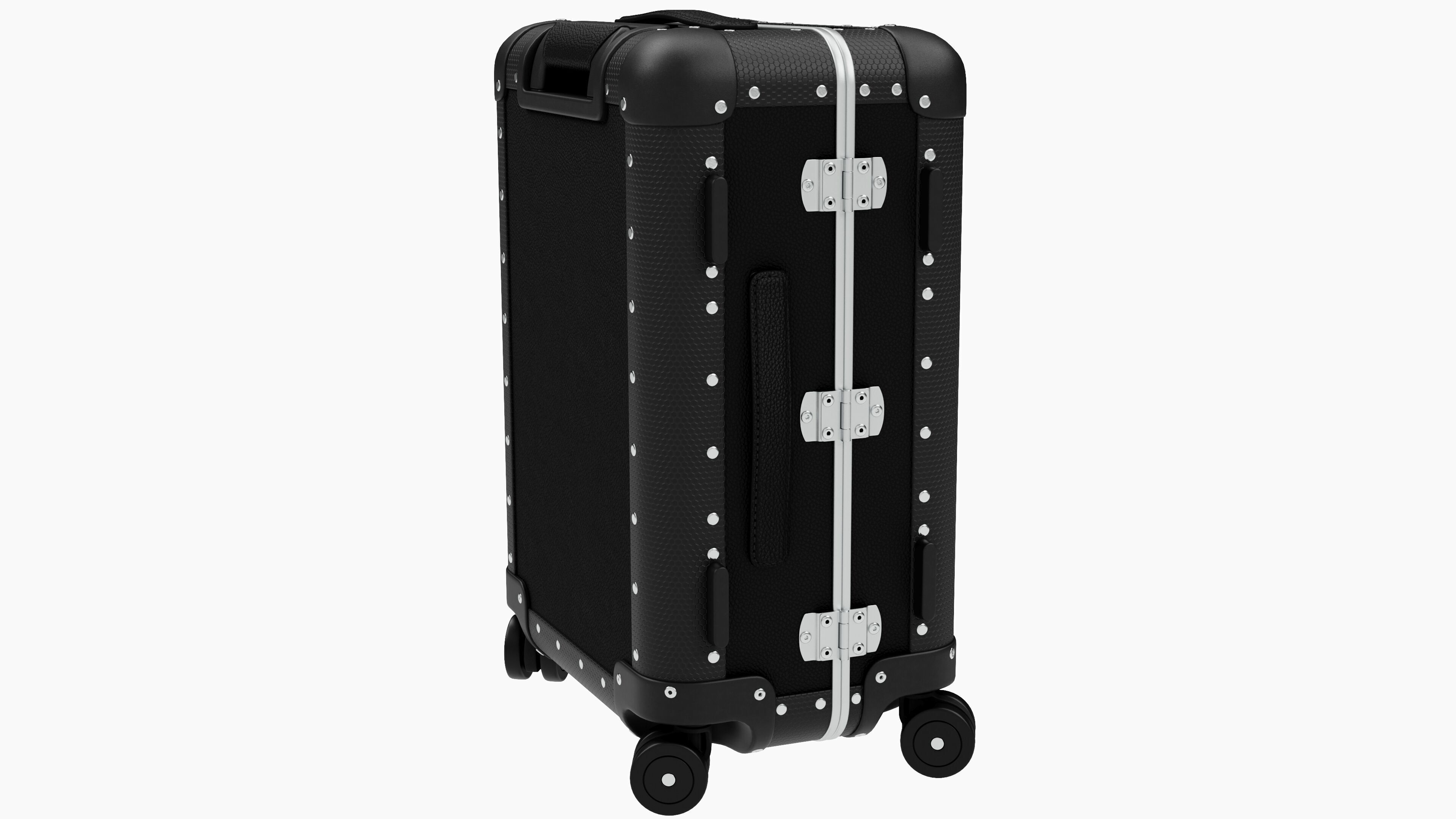 Travel Trolley  Black Plastic and Smooth Leather  PBR 3D Model Low-poly 3D model_3