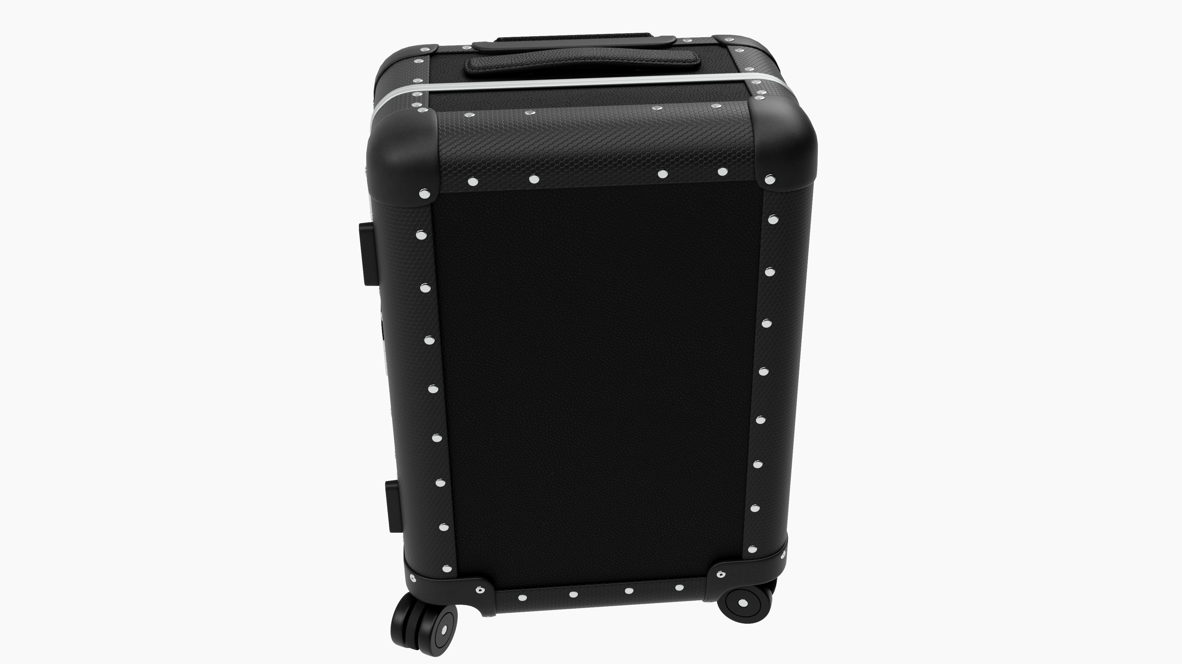 Travel Trolley  Black Plastic and Smooth Leather  PBR 3D Model Low-poly 3D model_2