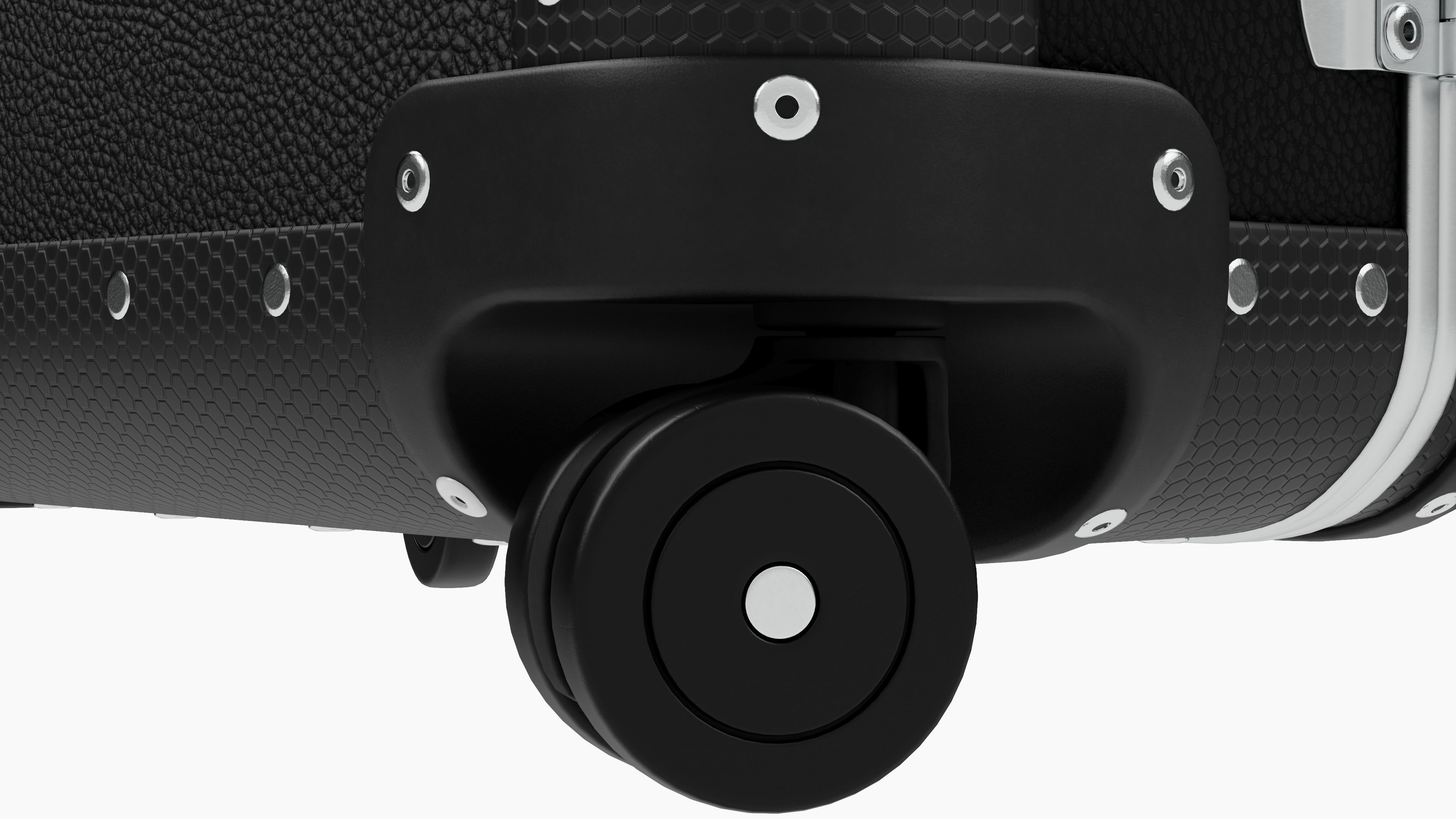 Travel Trolley  Black Plastic and Smooth Leather  PBR 3D Model Low-poly 3D model_5