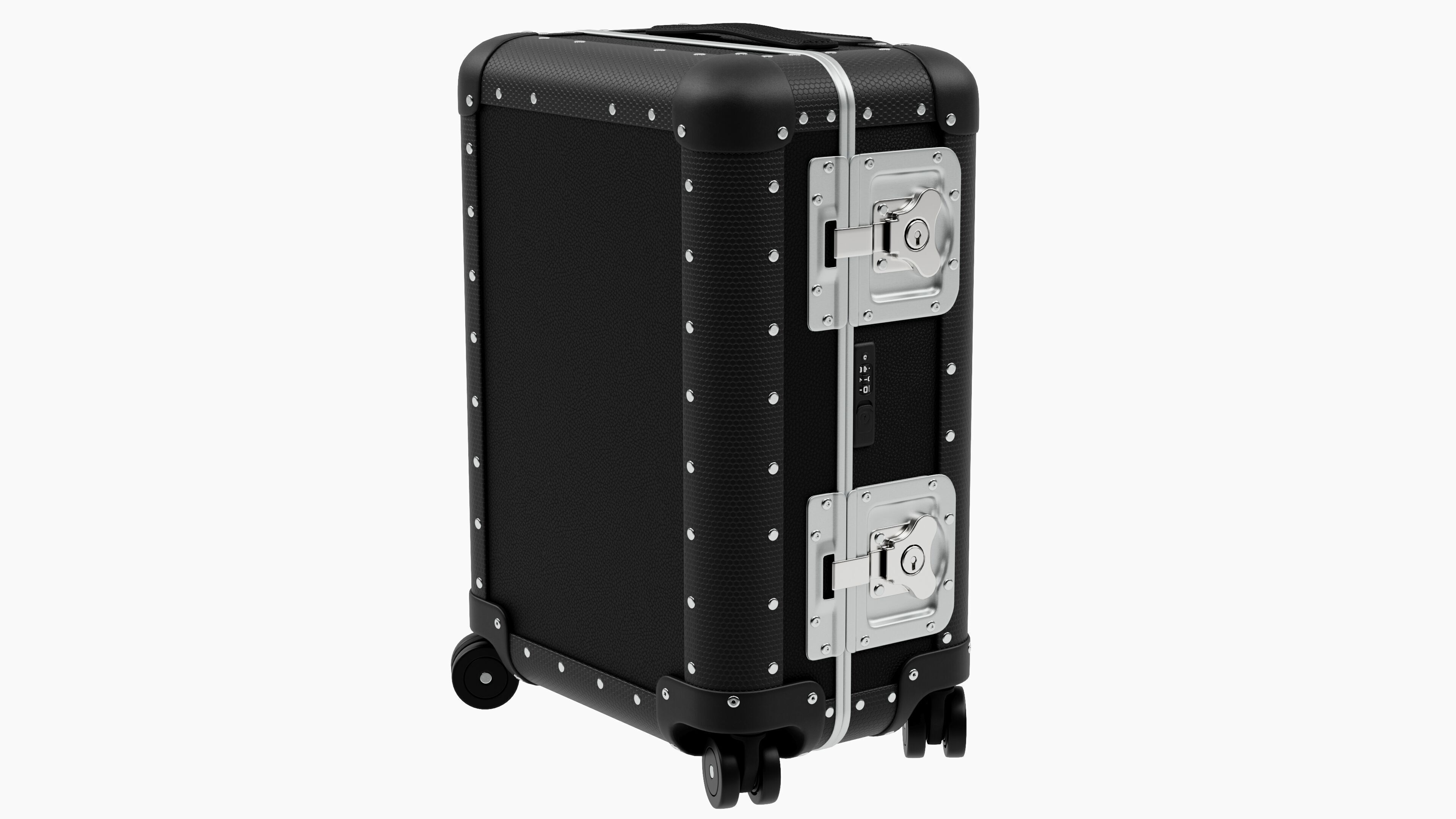 Travel Trolley  Black Plastic and Smooth Leather  PBR 3D Model Low-poly 3D model_1