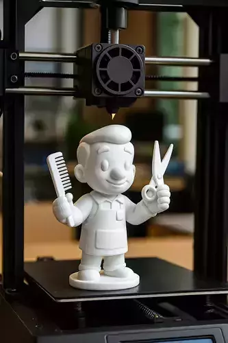 Barber Cartoon Character STL