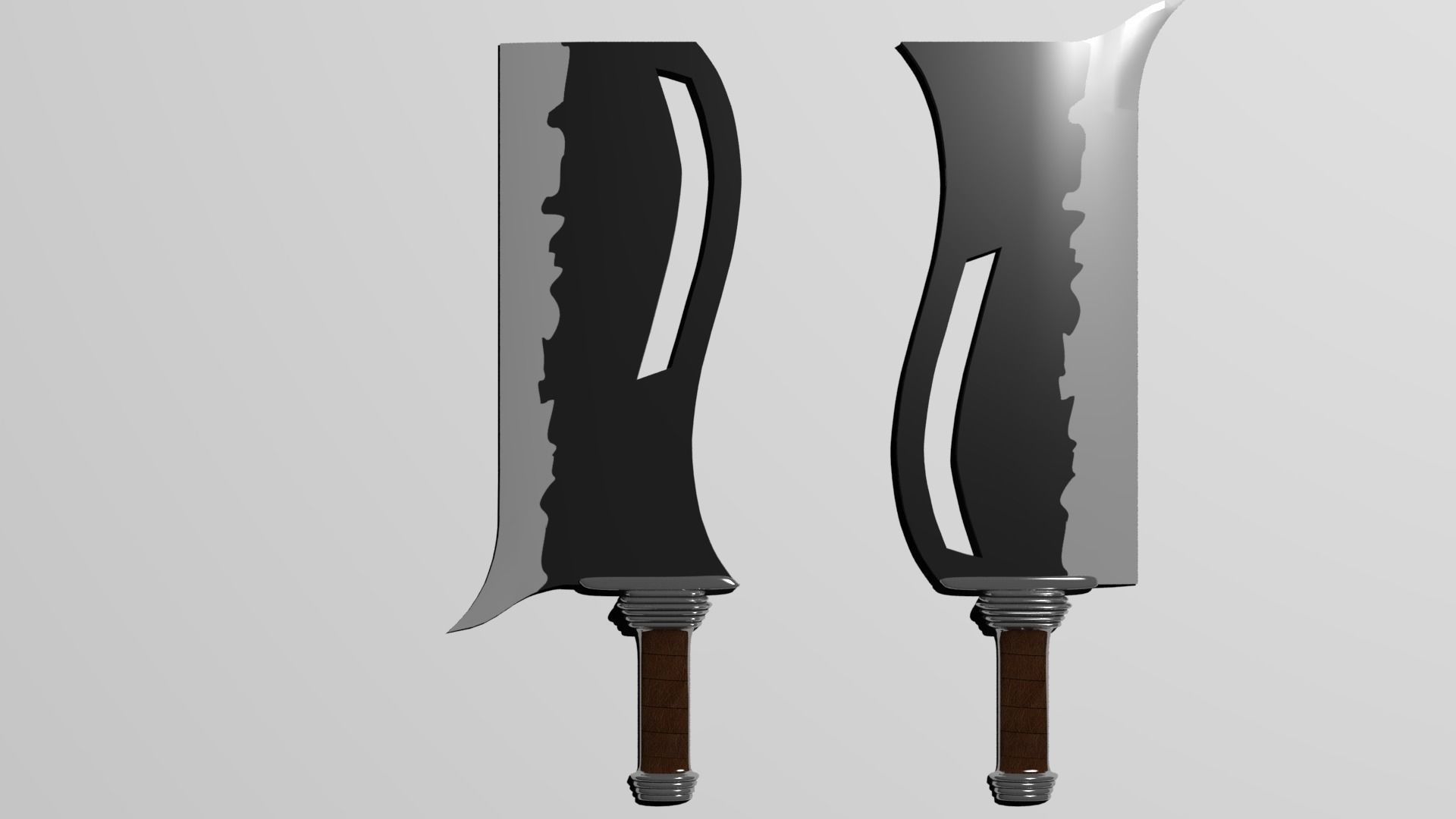 Double Swords Low-poly 3D model_0