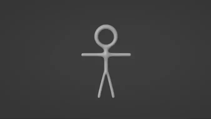 Stick Man Optimized 3D Model