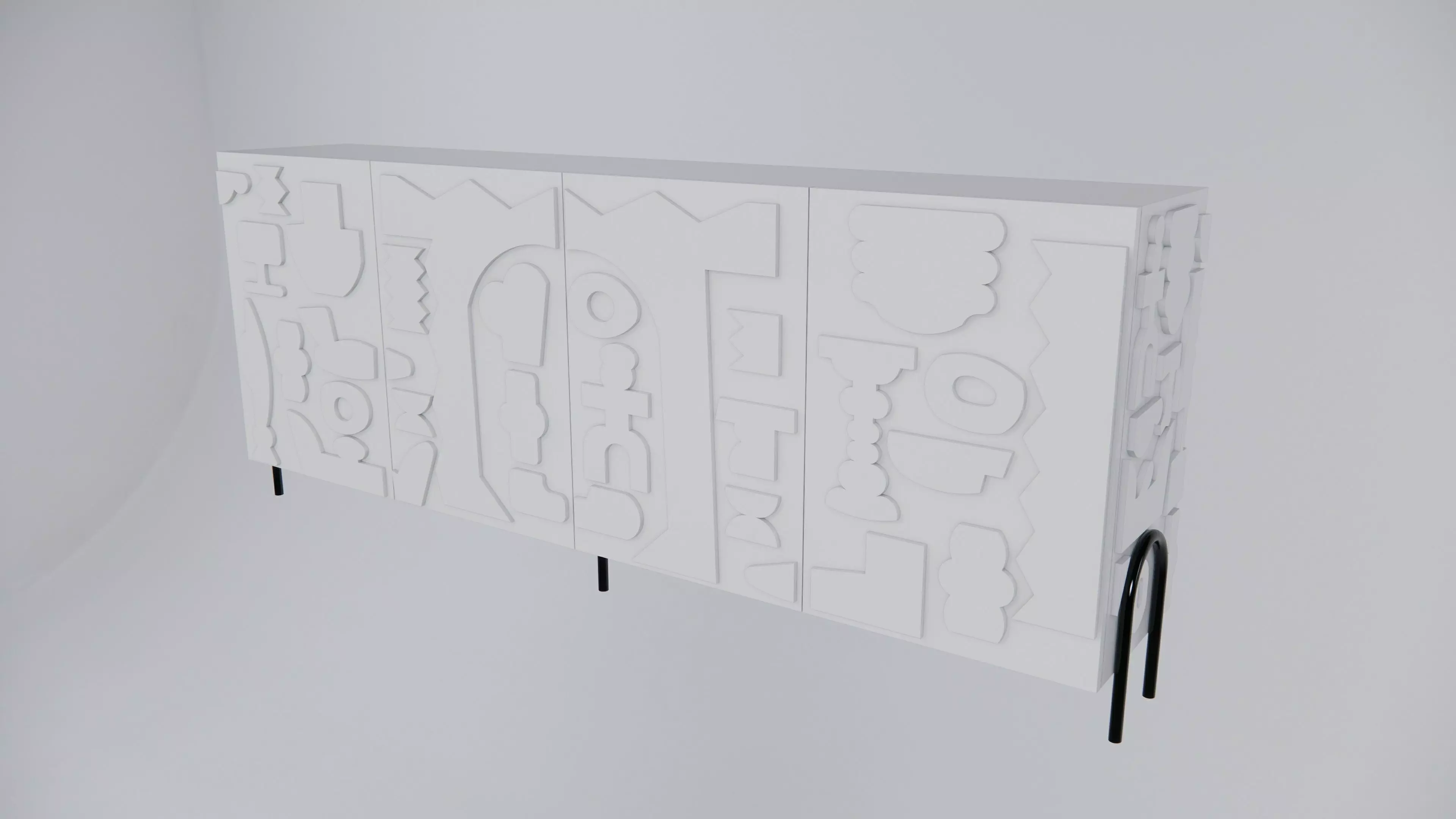Modern Cabinet Abstract 3D model_0