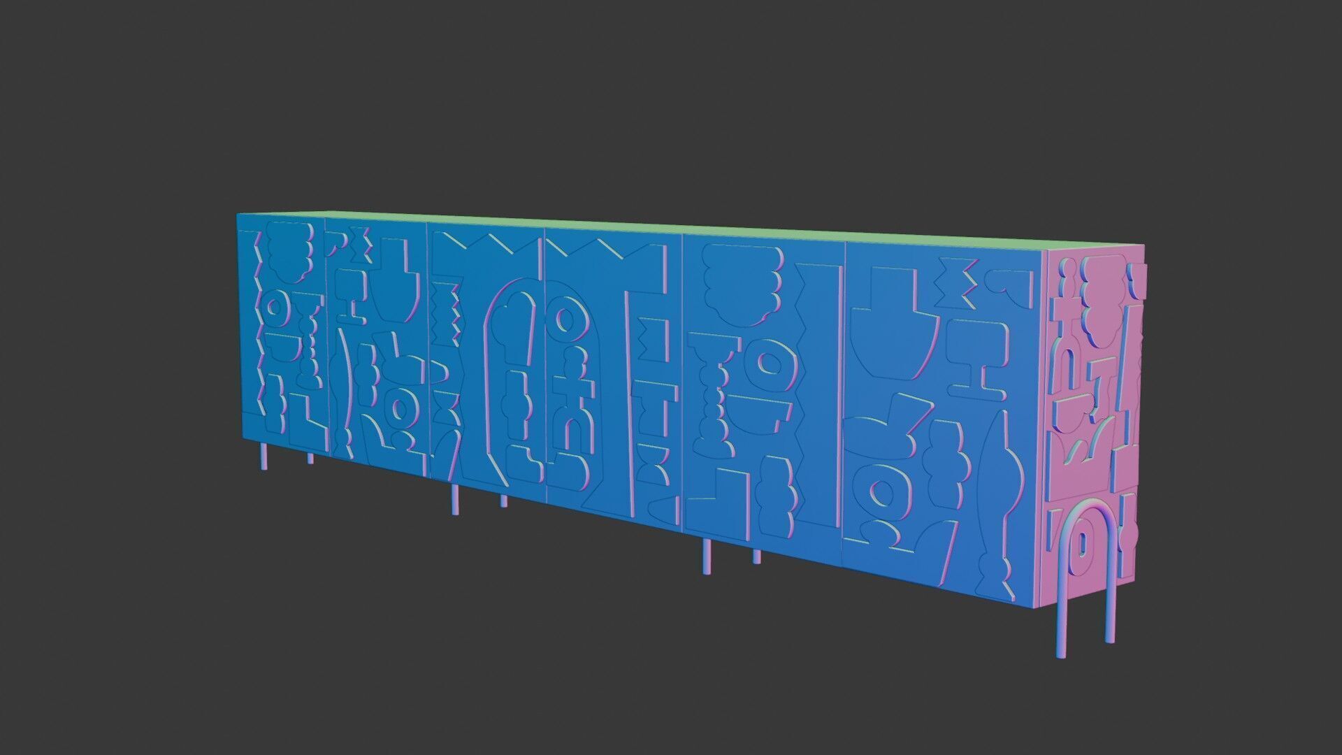 Modern Cabinet Abstract 3D model_21