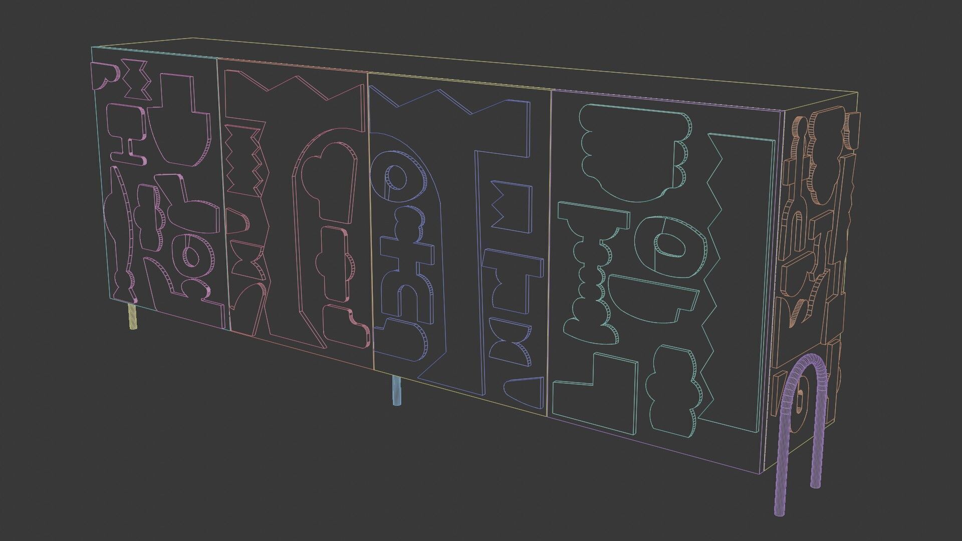 Modern Cabinet Abstract 3D model_14