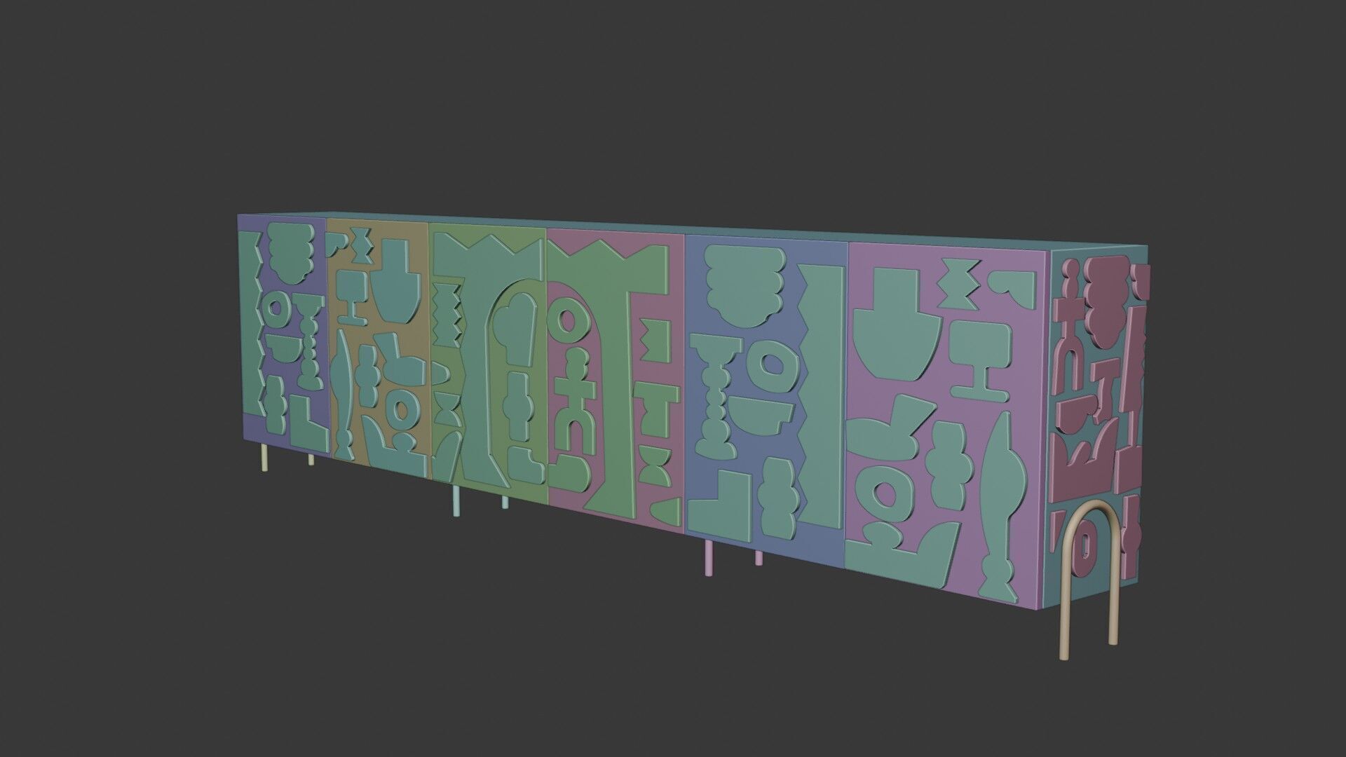 Modern Cabinet Abstract 3D model_19