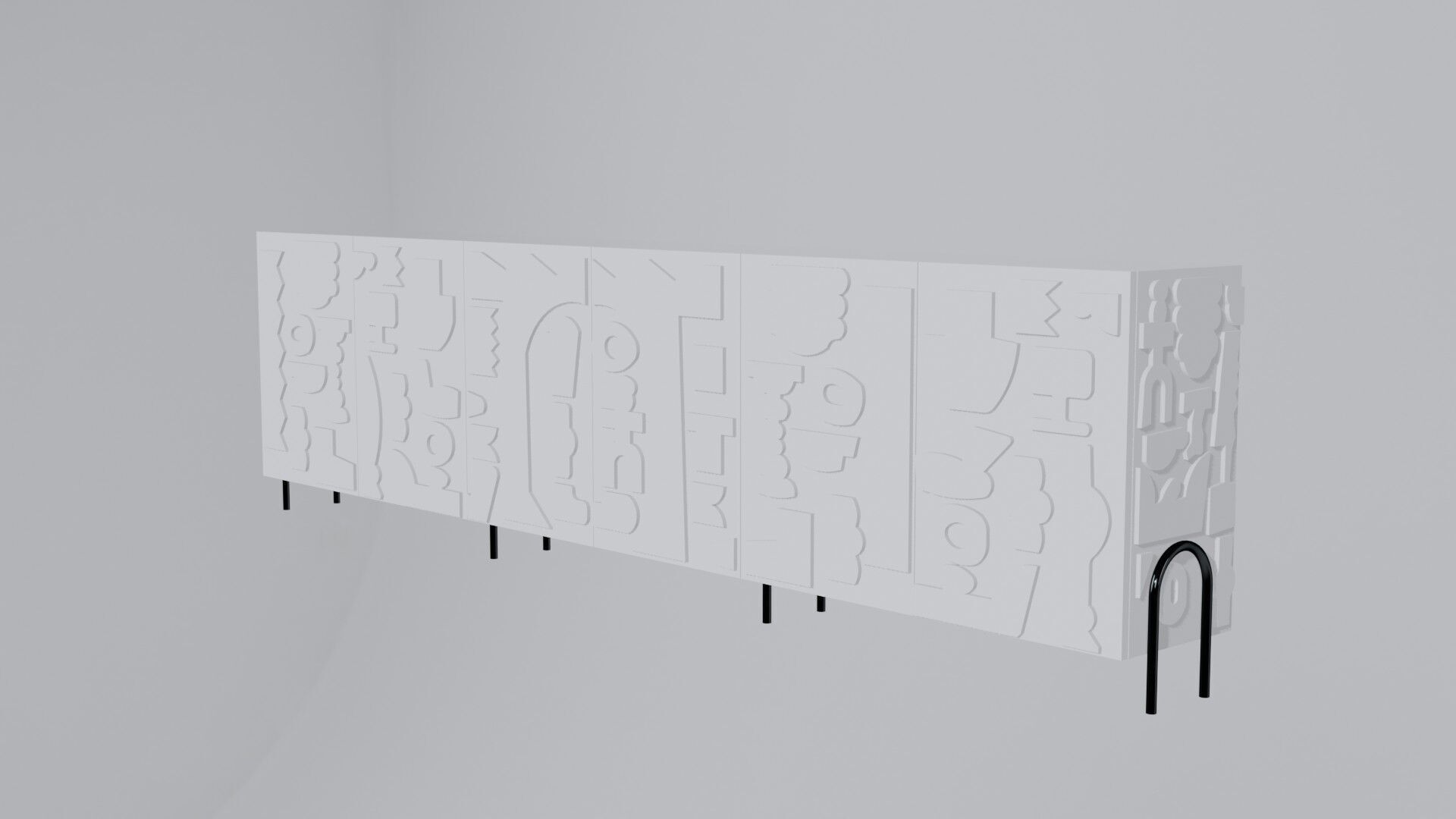 Modern Cabinet Abstract 3D model_26