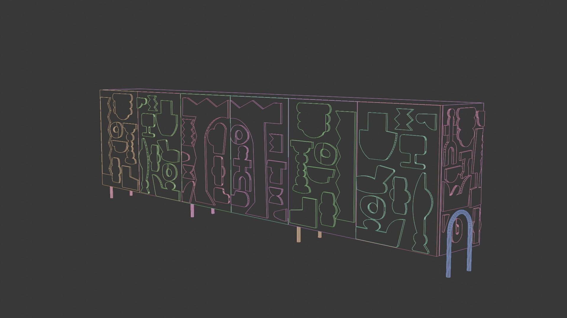 Modern Cabinet Abstract 3D model_24