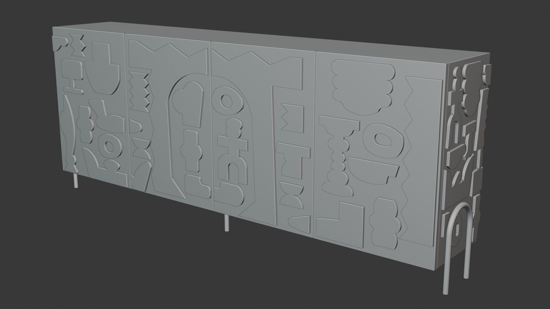 Modern Cabinet Abstract 3D model_8