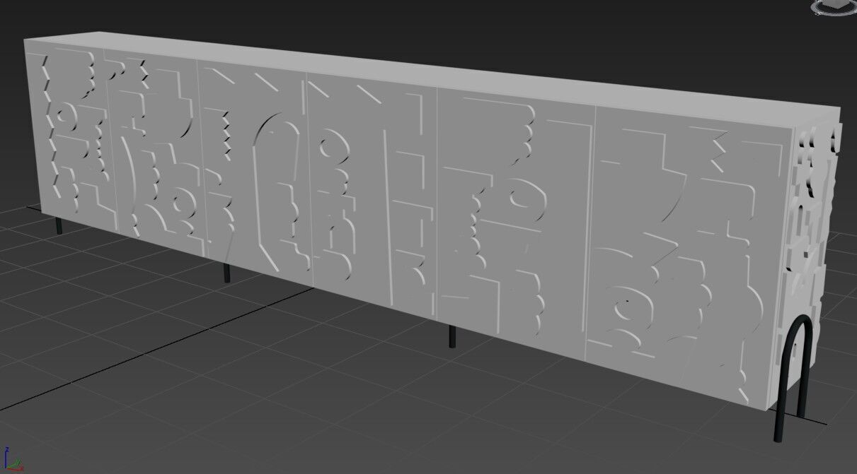 Modern Cabinet Abstract 3D model_32