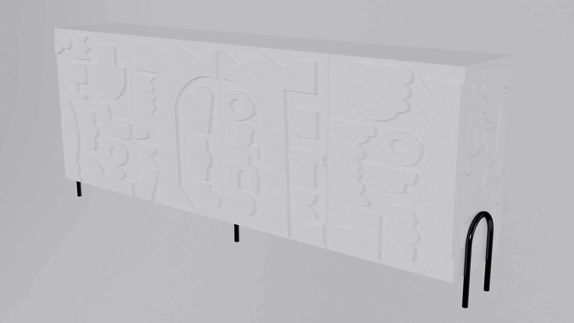 Modern Cabinet Abstract 3D model_17