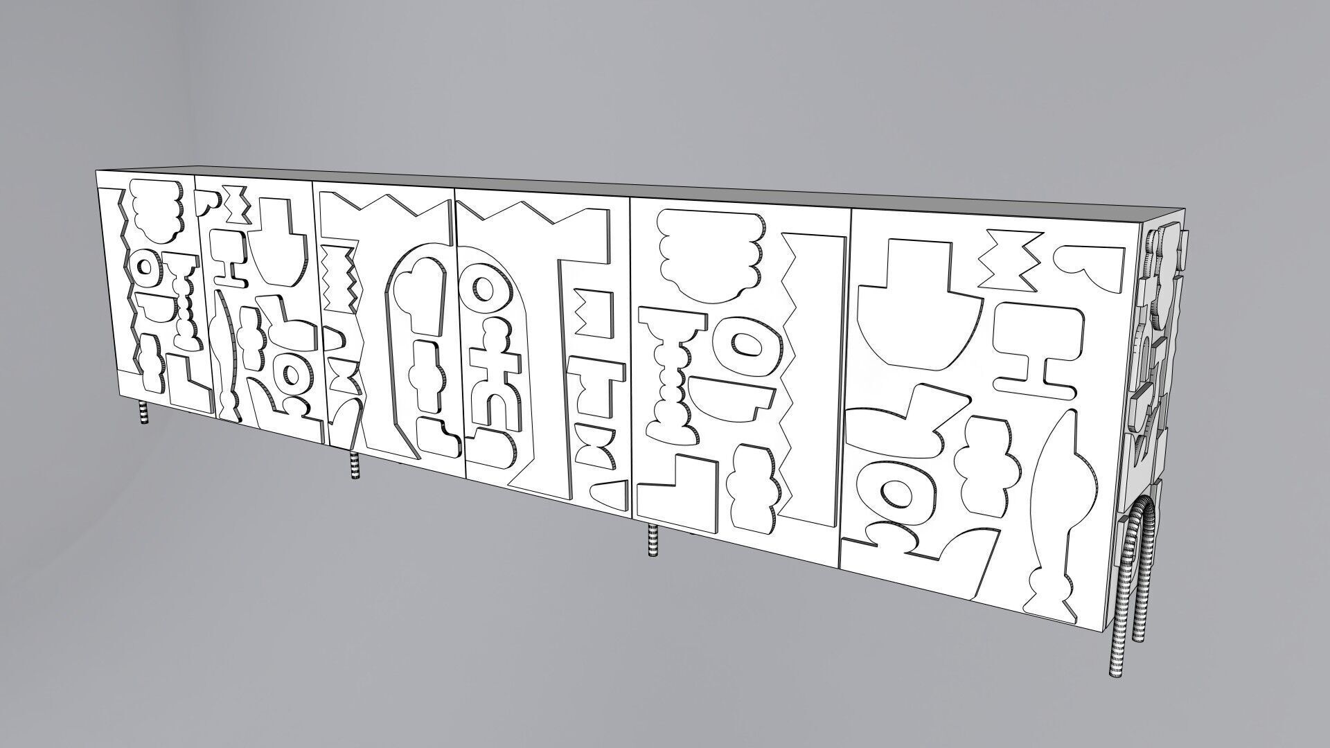 Modern Cabinet Abstract 3D model_3