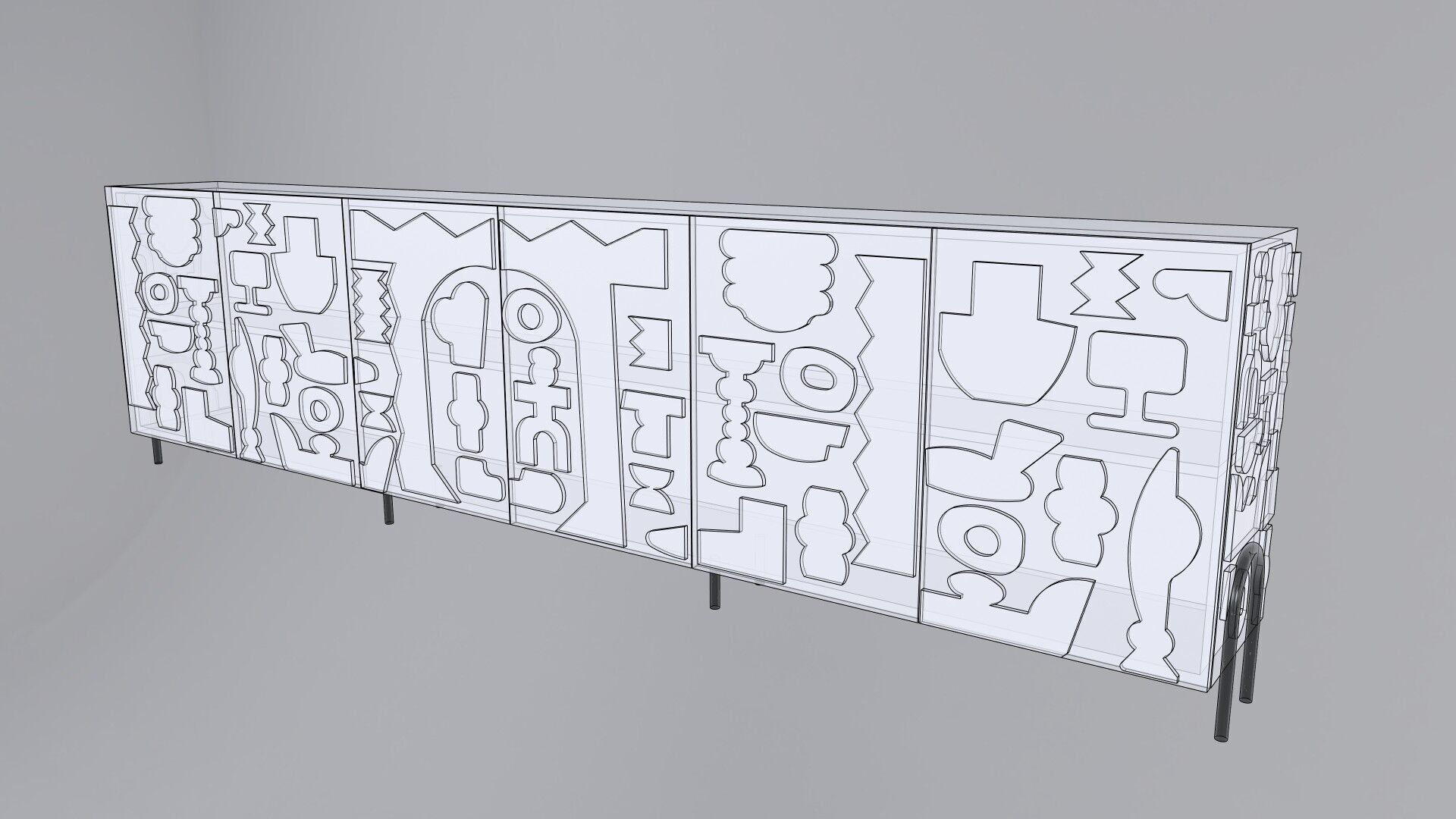 Modern Cabinet Abstract 3D model_4