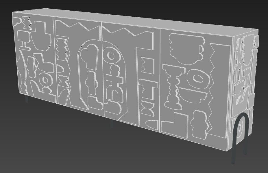 Modern Cabinet Abstract 3D model_31