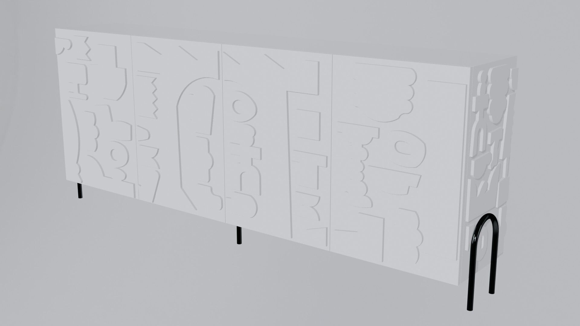 Modern Cabinet Abstract 3D model_16