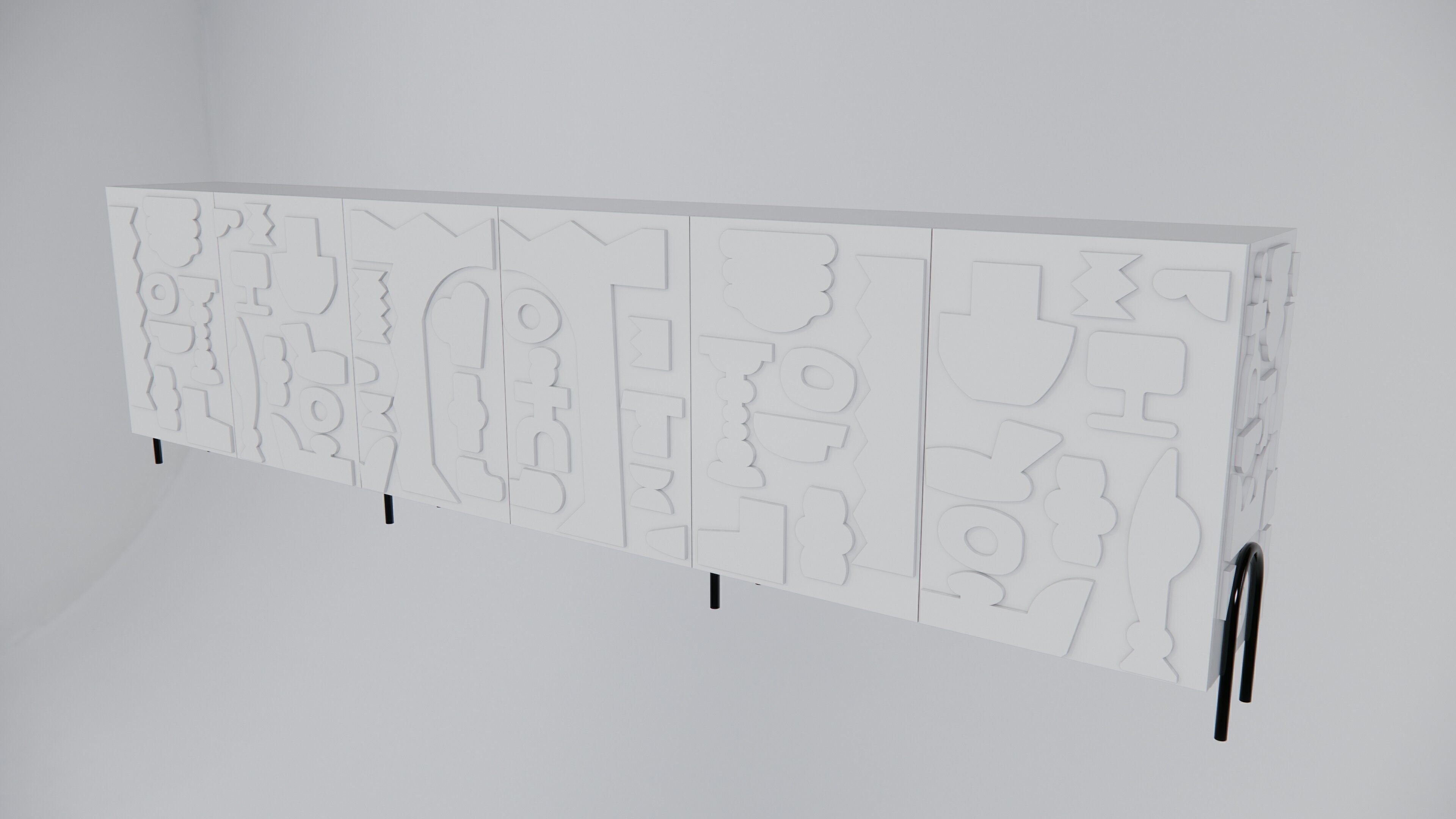 Modern Cabinet Abstract 3D model_1