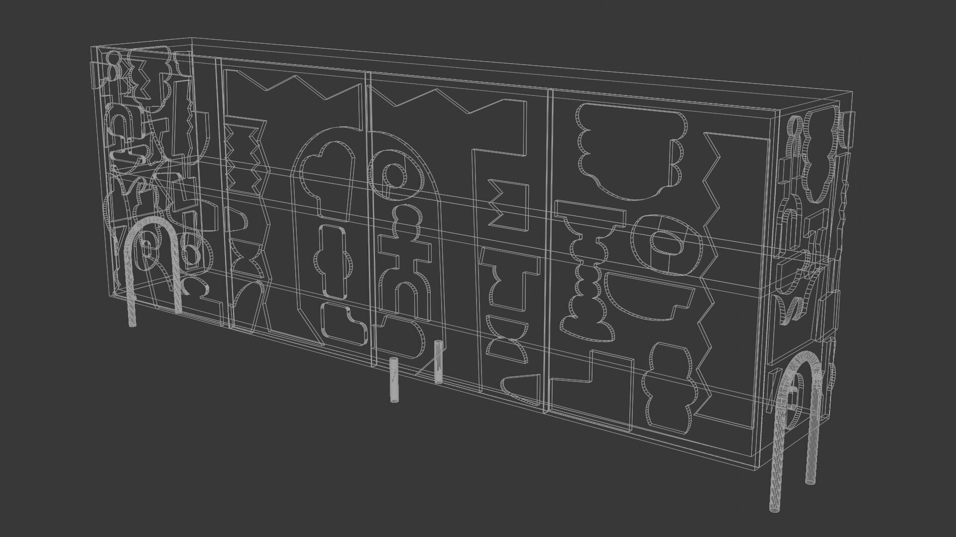 Modern Cabinet Abstract 3D model_15