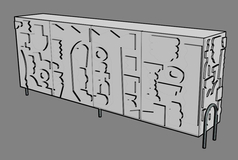 Modern Cabinet Abstract 3D model_30