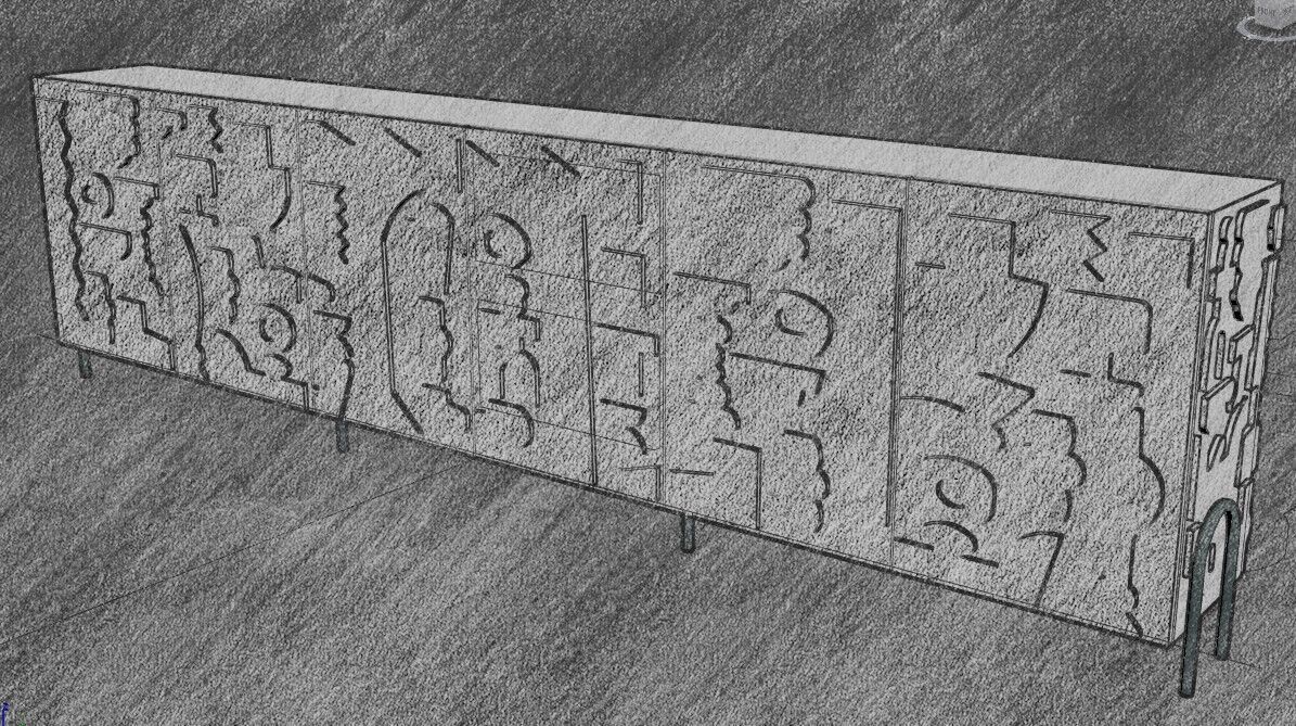 Modern Cabinet Abstract 3D model_34