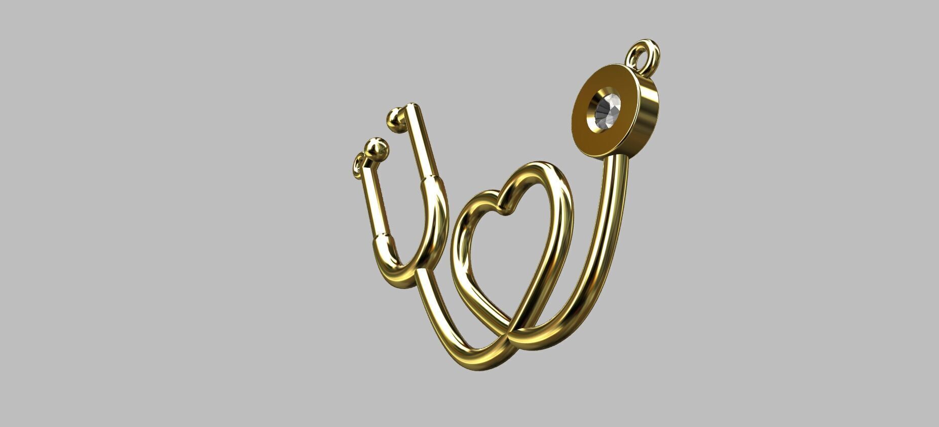 Stethoscope Pendant 3D print model_3