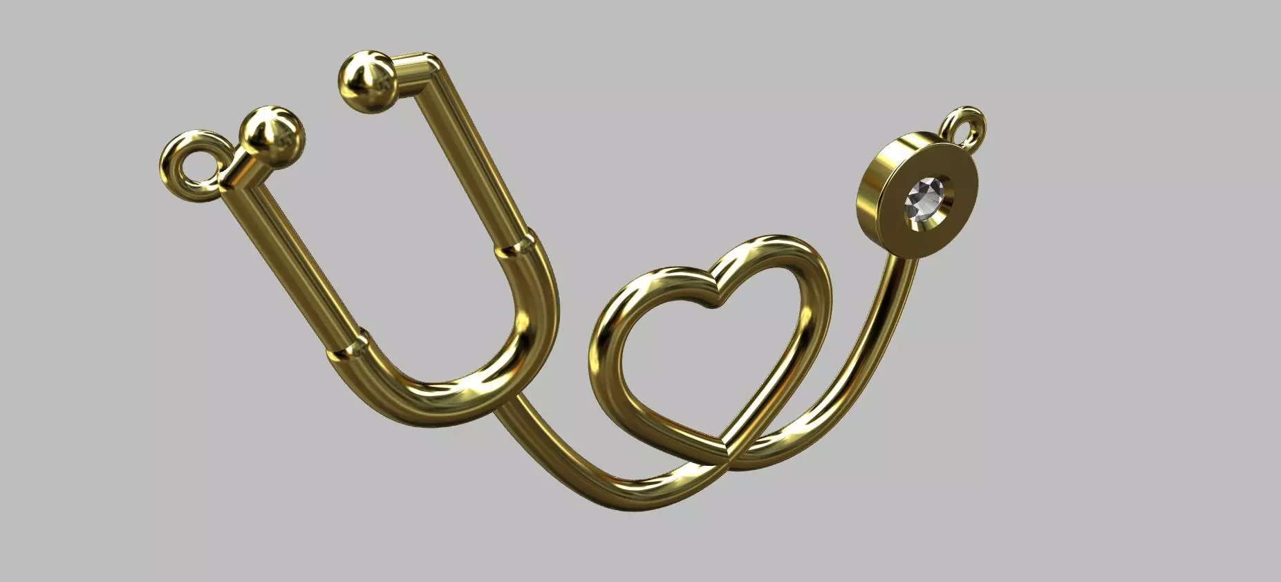 Stethoscope Pendant 3D print model_0