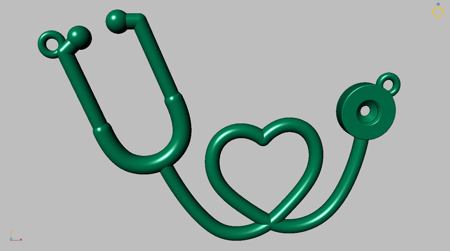Stethoscope Pendant 3D print model_11