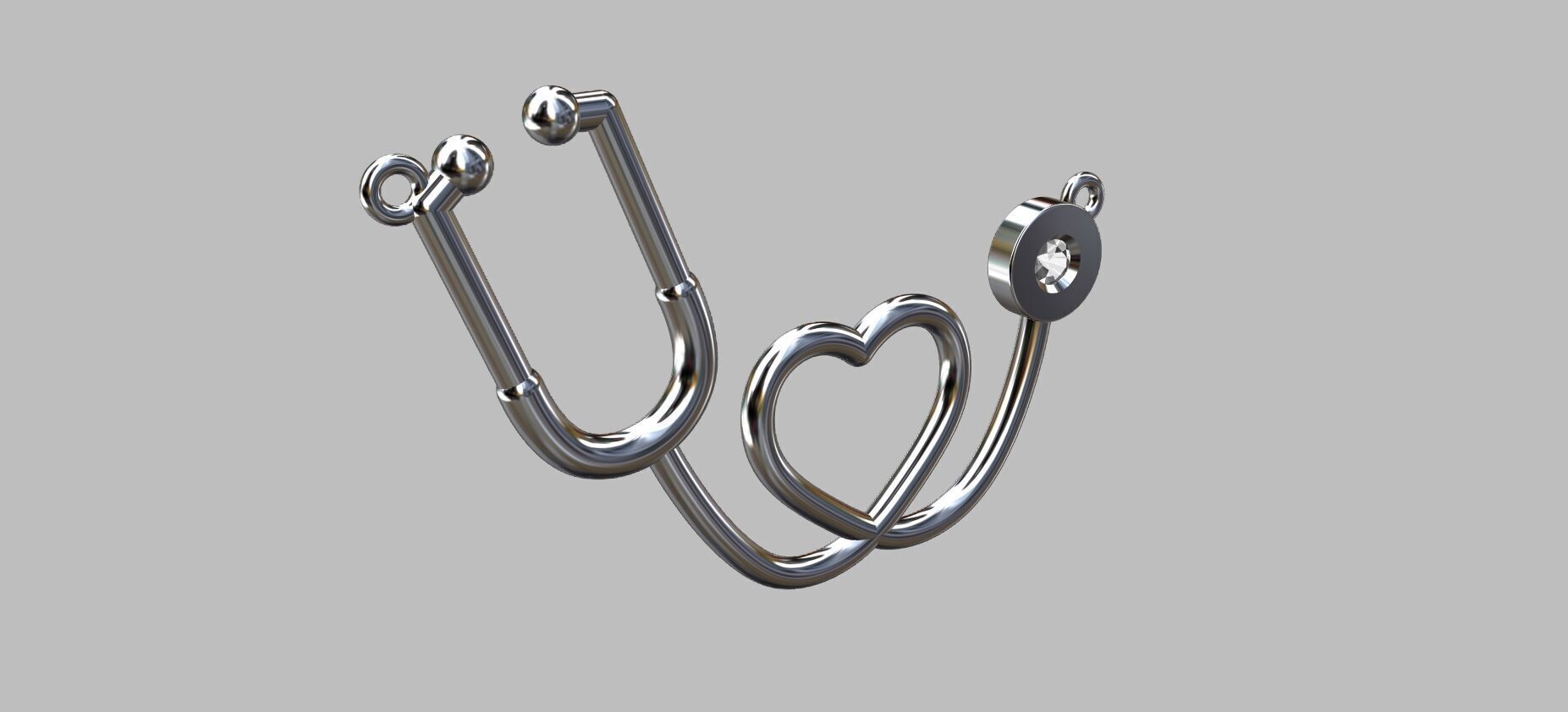 Stethoscope Pendant 3D print model_4