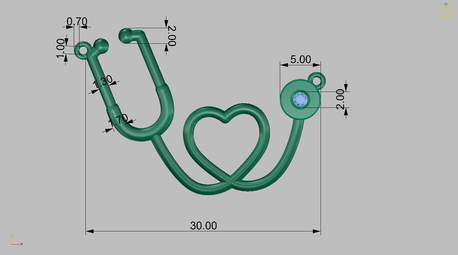 Stethoscope Pendant 3D print model_10