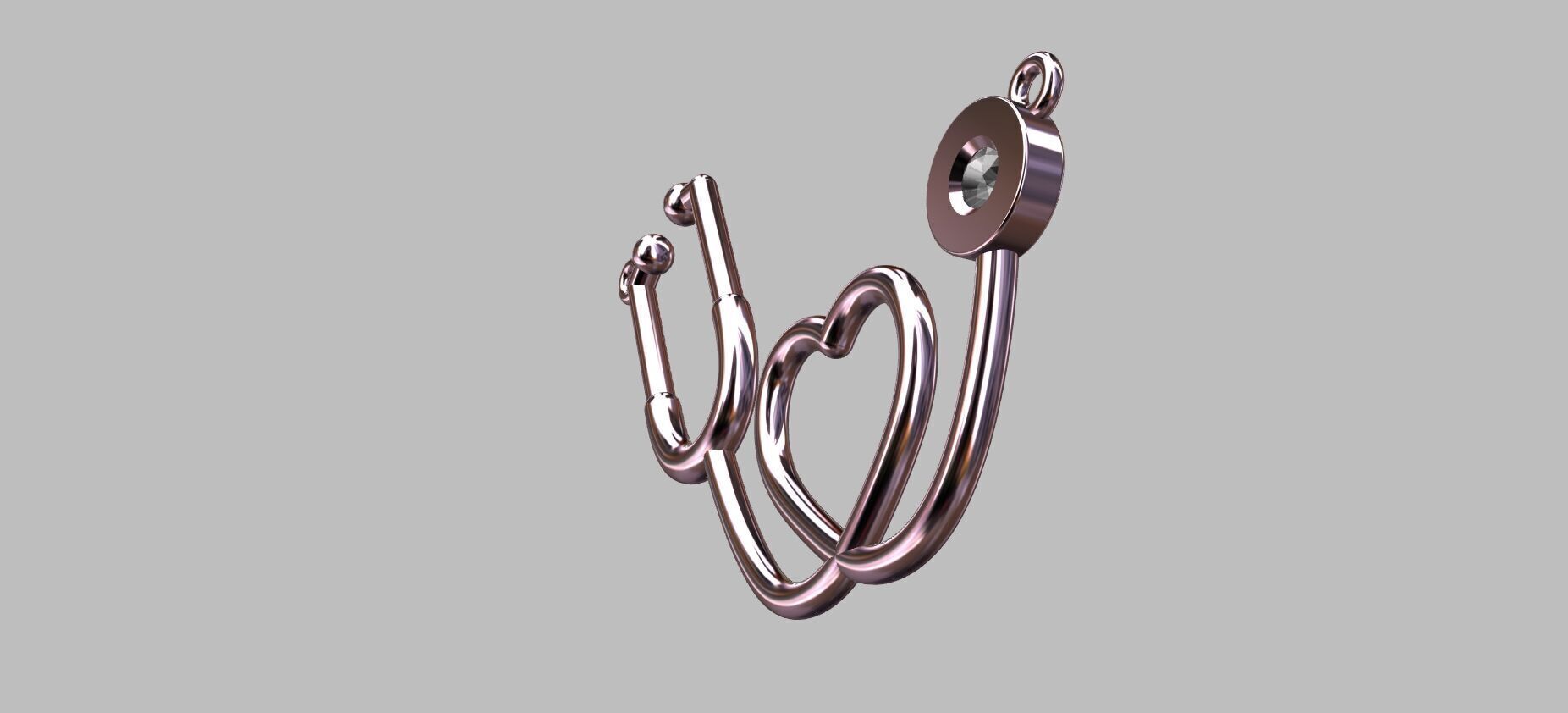 Stethoscope Pendant 3D print model_9
