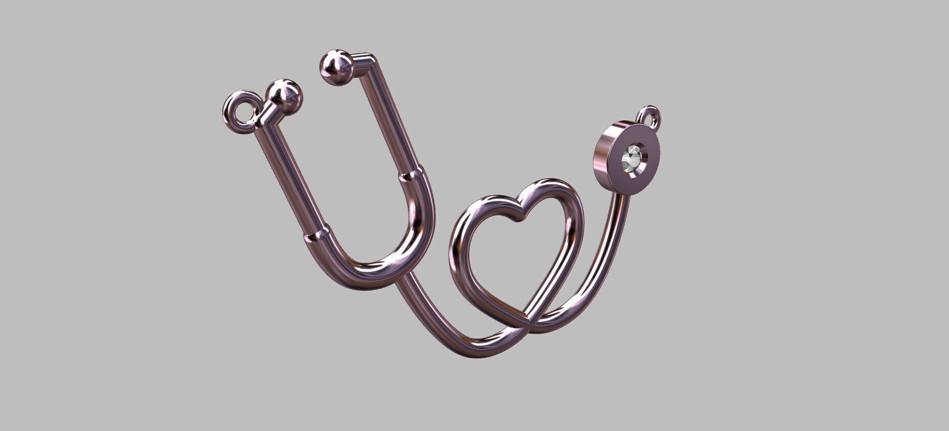 Stethoscope Pendant 3D print model_7