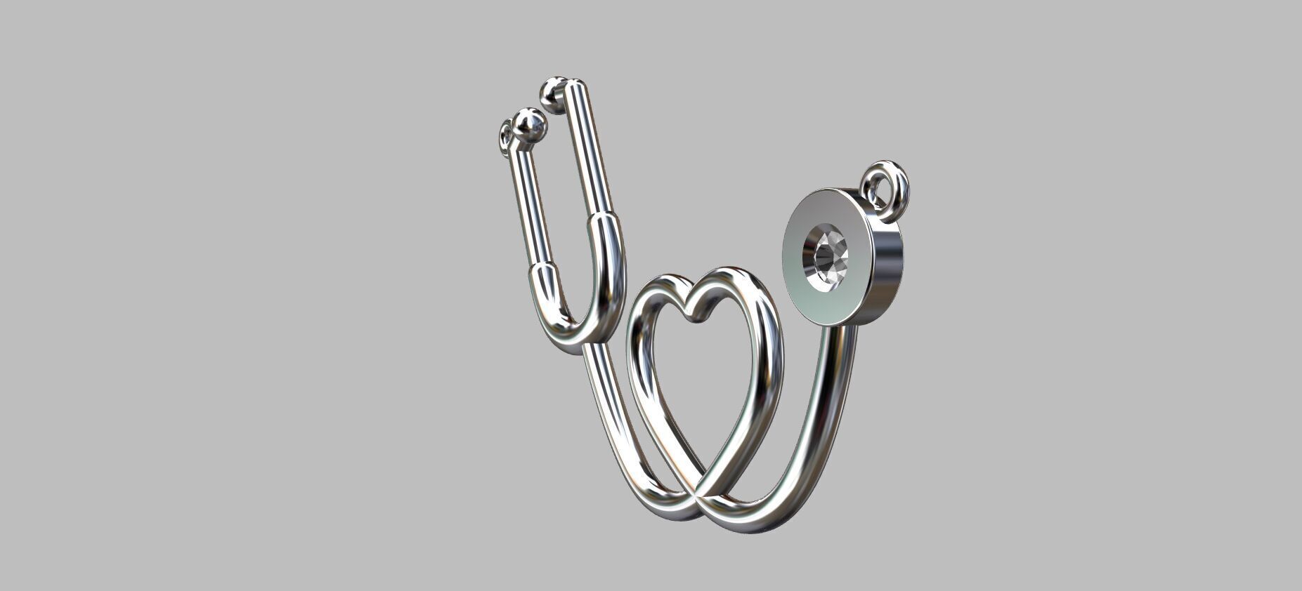 Stethoscope Pendant 3D print model_6