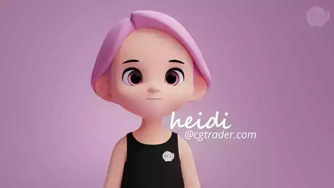 heidi cartoon girl kid character