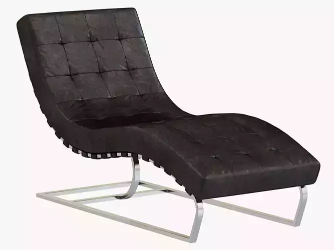 RH Modern Rossi Tufted Leather Chaise